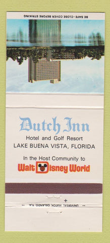 Matchbook Cover - Dutch Inn Walt Disney World Lake Buena Vista FL 30 Strike