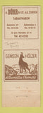 Matchbook Cover - AD Durr Zurich Tobacco
