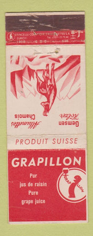 Matchbook Cover - Grapillon Gemsen Holzer Switzerland WORN