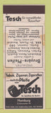 Matchbook Cover - Tesch Pipe Hamburg Tobacco WORN