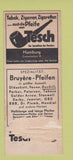 Matchbook Cover - Tesch Pipe Hamburg Tobacco WORN