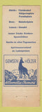 Matchbook Cover - Movenpick Zurich Bern Luzern