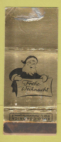 Matchbook Cover - Froke Weinhnacht Santa Claus Salzburg Austria 1954 POOR