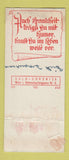 Matchbook Cover - Wiener Wechselseitige Kranken Versicherung