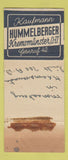Matchbook Cover - Kaylmann Hummelberger Kremsmunster WORN
