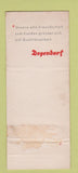 Matchbook Cover - Dependorf Freundschaft Germany