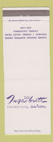 Matchbook Cover - Inga Britt Slenderizing Salon Carmel CA