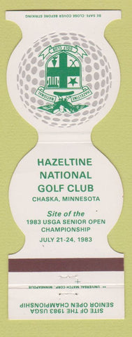 Matchbook Cover - Hazeltine National Golf Club Chaska MN 1983
