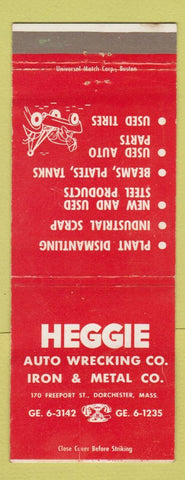 Matchbook Cover - Heggie Auto Wrecking Dorchester MA