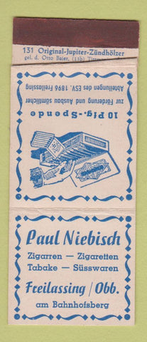 Matchbook Cover - Paul Niebisch Tobacco Bahnhofsberg Germany WEAR