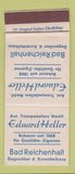 Matchbook Cover - Eduard Heller Bad Eichenhall  Tobacco Germany
