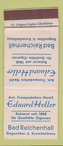 Matchbook Cover - Eduard Heller Bad Eichenhall  Tobacco Germany