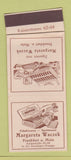 Matchbook Cover - Margareta Wacazek Frankfurt Germany Tobacco WEAR