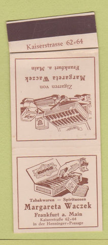 Matchbook Cover - Margareta Wacazek Frankfurt Germany Tobacco WEAR