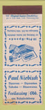 Matchbook Cover - Paul Niebisch Tobacco Bahnhofsberg Germany WEAR