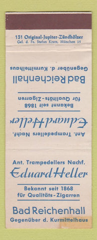 Matchbook Cover - Eduard Heller Bad Eichenhall  Tobacco Germany WEAR