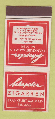 Matchbook Cover - Schepeler Zigarren Tobacco Frankfurt Germany