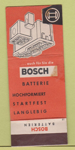 Matchbook Cover - Bosch Batteries Heidelberg WORN