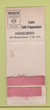 Matchbook Cover - Bosch Batteries Heidelberg WORN