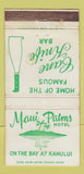 Matchbook Cover - Maui Palms Hotel Kahului Hawaii WORN 30 Strike