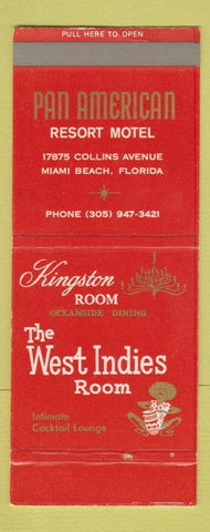 Matchbook Cover - Pan American Resort Motel Miami Beach FL