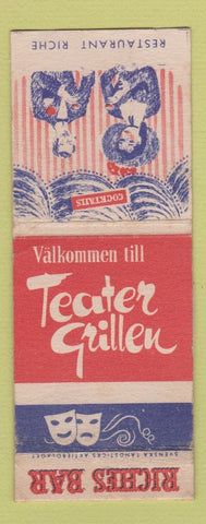 Matchbook Cover - Valkommen Till Teater Grillen Riches Bar WEAR