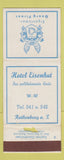 Matchbook Cover - Hotel Eisenhut Rothenburg WORN