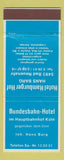 Matchbook Cover - Hotel Hamburger Hof Hans Barg WEAR