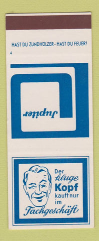 Matchbook Cover - Jupiter Der Kluge Kopf Fachgeschaft Germany? Tobacco