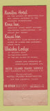 Matchbook Cover - Waiaka Lodge Kona Hawaii 30 Stick