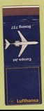Matchbook Cover - Lufthansa Airline Boeing 727