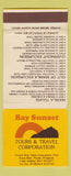 Matchbook Cover - Bay Sunset Tours Travel Manila Phillipines
