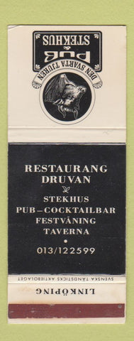Matchbook Cover - Den Svarta Tjuren Pub Steak Druvan