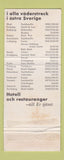 Matchbook Cover - Den Svarta Tjuren Pub Steak Druvan