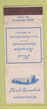 Matchbook Cover - Hotel Romerbad Badenweiler