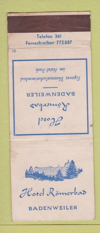 Matchbook Cover - Hotel Romerbad Badenweiler