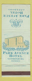 Matchbook Cover - Park Avenue Hotel Gotheburg Sweden
