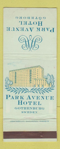 Matchbook Cover - Park Avenue Hotel Gotheburg Sweden