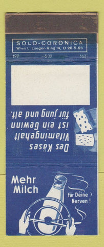 Matchbook Cover - Mehr Milch Tobacco Milk Switzerland WEAR