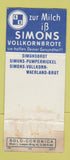 Matchbook Cover - Mehr Milch Tobacco Milk Switzerland WEAR