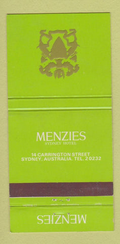 Matchbook Cover - Menzies Hotel Sydney Australia WEAR 30 Strike