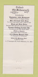 Matchbook Cover - Telford Old Melbourne Hotel Australia WEAR 30 Strike