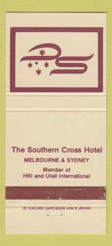 Matchbook Cover - Southern Cross Hotel Melbourne Sydney Australia  30 Strike