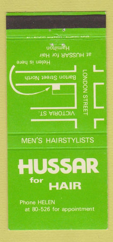 Matchbook Cover - Hussar Hair Hamilton New Zealand 30 Strike
