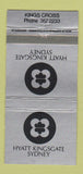 Matchbook Cover - Hyatt Kingsgate Sydney Australia 30 Strike