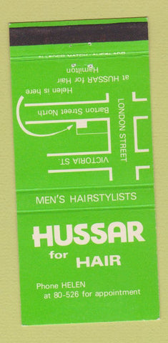 Matchbook Cover - Hussar Hair Hamilton New Zealand 30 Strike