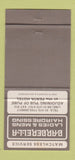 Matchbook Cover - Penta Airline Hotels London UK England 30 Strike