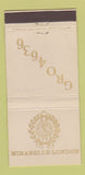Matchbook Cover - Mirabelle London UK England 30 Strike