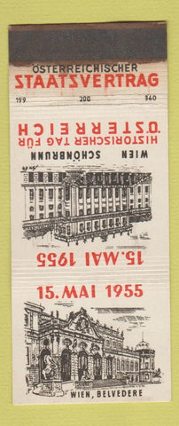 Matchbook Cover - Wien Schonbrunn Fur Osterreich WORN