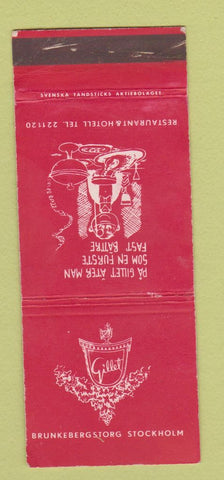 Matchbook Cover - Gillet Brunkebergstorg Stockholm Sweden
